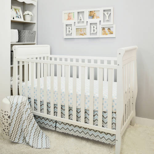 Photo 1 of American Baby Company 3 Piece Bedding Sets Crib Bed with Sweater Knit Blanket Fitted Crib Sheet Crib Skirt
