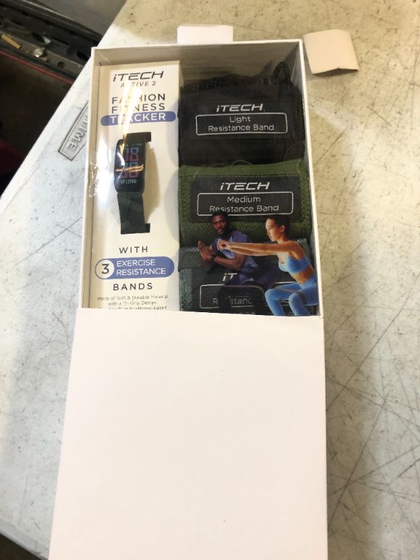 Photo 1 of Itech Active Green Camo Unisex Adult Tracker Smartwatch Bundle W/ 3 Resistance Bands
