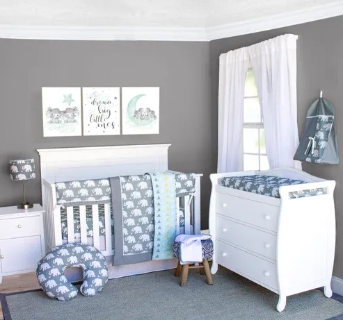 Photo 1 of Indie Elephant 6 Piece Crib Bedding Set
