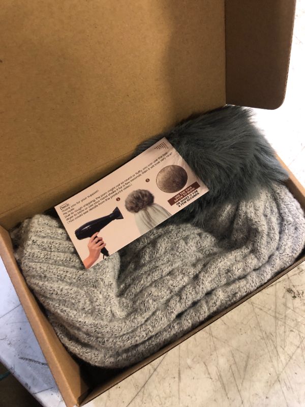 Photo 1 of 2024 Pocket Calendar/Planner - Womens Winter Beanies, Knit Beanie with Faux Fur, Soft and Warm Winter Hats, Gray