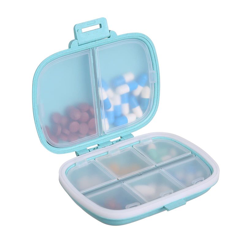 Photo 1 of Zuihug 2Pack Daily Pill Organizer Box - Portable Pill Organizer Travel Case, Compact Pill Box and Pill Holder for Pocket Purse- Keep Your Medications Organized On-The-Go (Blue) 