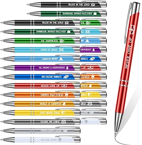 Photo 1 of Qilery Bible Verse Pens Christian Gift Pens Bulk for Prayer Inspirational Ballpoint Pens Christian Metal Black Ink Pens Thank You Religious Gift for Women Men Employees Church Office(56 Pcs)
