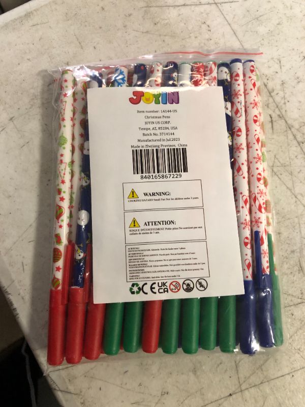 Photo 2 of JOYIN 24 Pcs Christmas Stick Pens, Assorted Patterns Holiday Ballpoint Pen Set for Daily Writings, Event Giveaways, Christmas Home Decor Party Gift