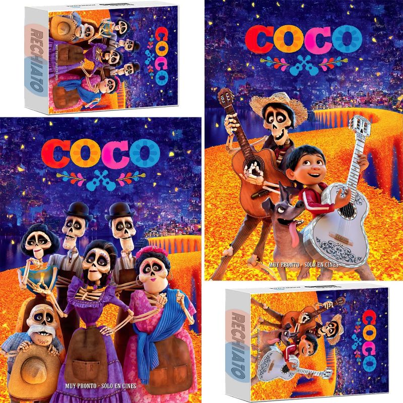 Photo 1 of 2 Pack 1000 Pieces Coco Anime Puzzles, Movie Jigsaw Puzzles for Adults 1000 Pieces and Up, Christmas Puzzle for Home Holiday Decoration, Puzzle Gift for Women & Mom
