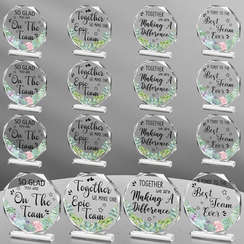 Photo 1 of Yinder 12 Pcs Appreciation Awards for Coworker Acrylic Plaque Thank You Gift for Employee Colleague Leaving Job Gifts Farewell Appreciation Gifts for Women Men Friends Nurse Teacher Keepsake (Team)
