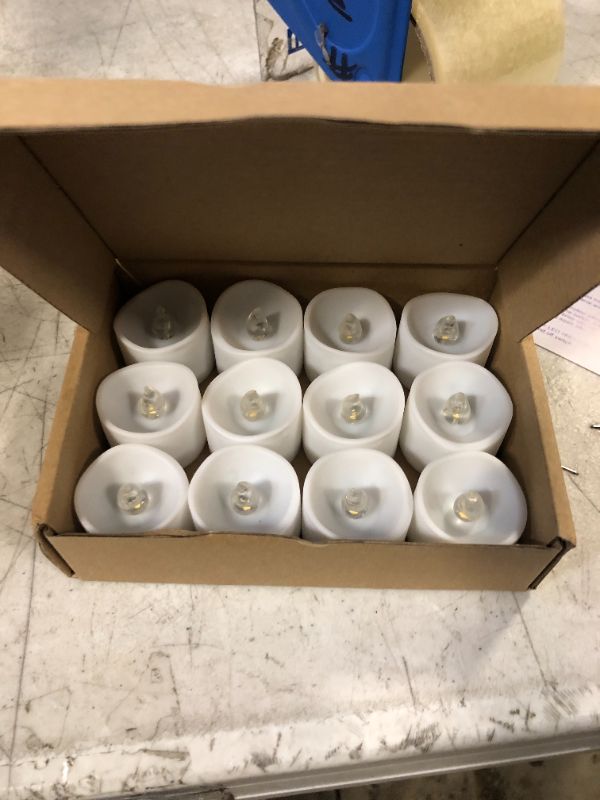 Photo 2 of 12 Tea Lights Led Flickering with Timing (6 hours on, 18 hours off), Mini Flameless Candles Tea Lights Battery Operated Flickering Warm White for Wedding reception,Christmas Party, Home Indoor Decor Wave Open