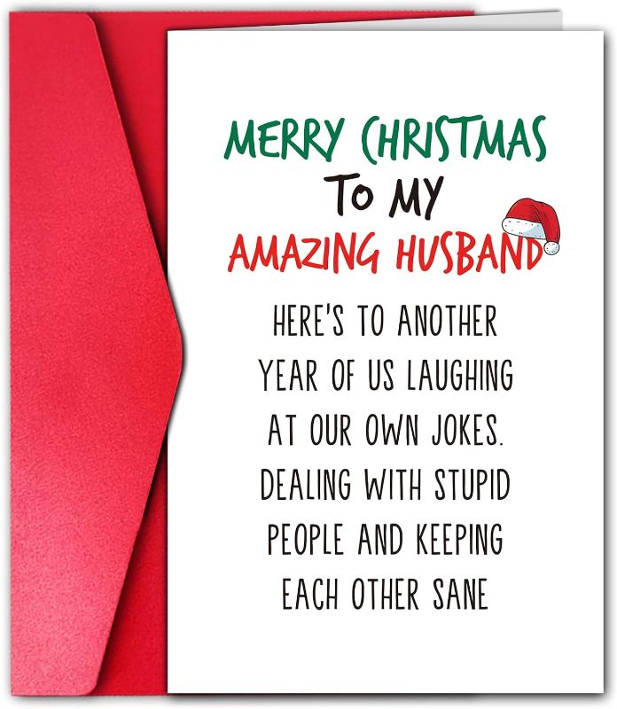 Photo 1 of 18 PCK -GYYsweetus Hilarious Christmas Card for Husband, Funny Christmas Gift for Amazing Husband Hubby from Wife (Laugh At Our Own Jokes)
