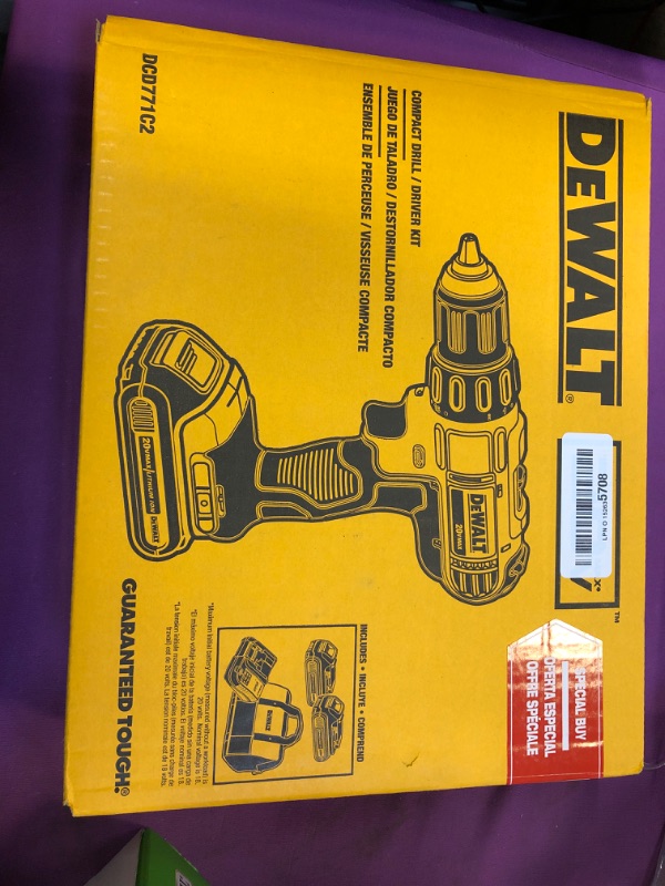 Photo 2 of 20-Volt MAX Cordless 1/2 in. Drill/Driver, (2) 20-Volt 1.3Ah Batteries, Charger & Bag