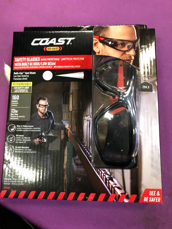 Photo 1 of COAST SPG500 Rechargeable Safety Glasses