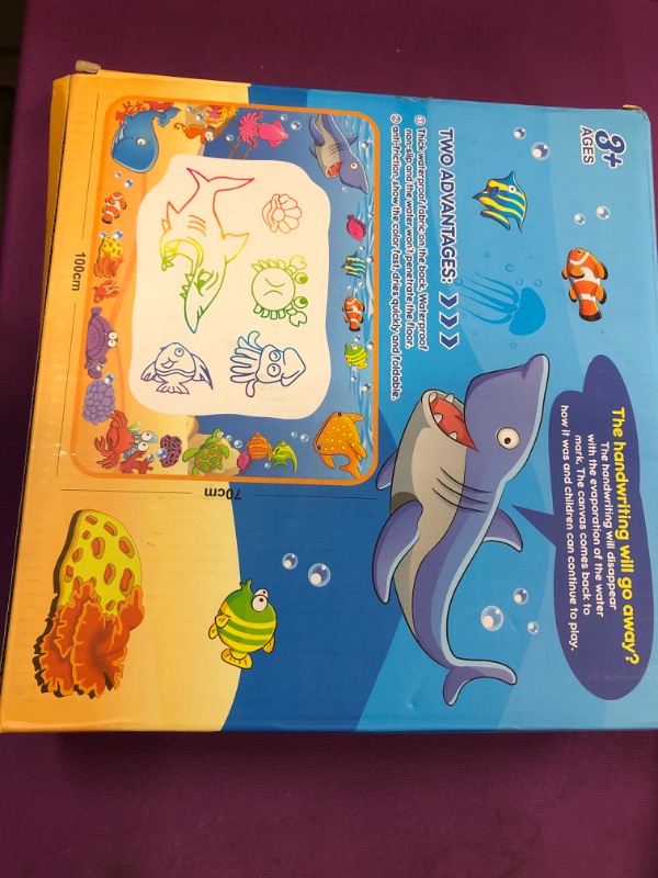 Photo 2 of Water Doodle Mat - Kids Painting Writing Color Doodle Drawing Mat Toy Bring Magic Pens Educational Toys for Age 2 3 4 5 6 7 Year Old Girls Boys Age Toddler Gift