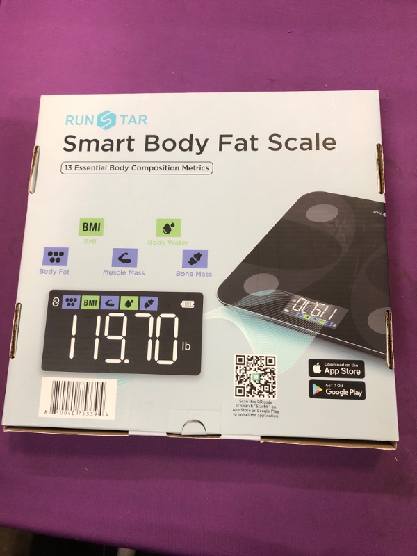 Photo 2 of Scale for Body Weight and Fat Percentage, RunSTAR Ultra-Precision Digital Accurate Bathroom Smart Scale with Large Display,13 Body Composition Analyzer Sync App Weight Scale BMI Health Monitor Black