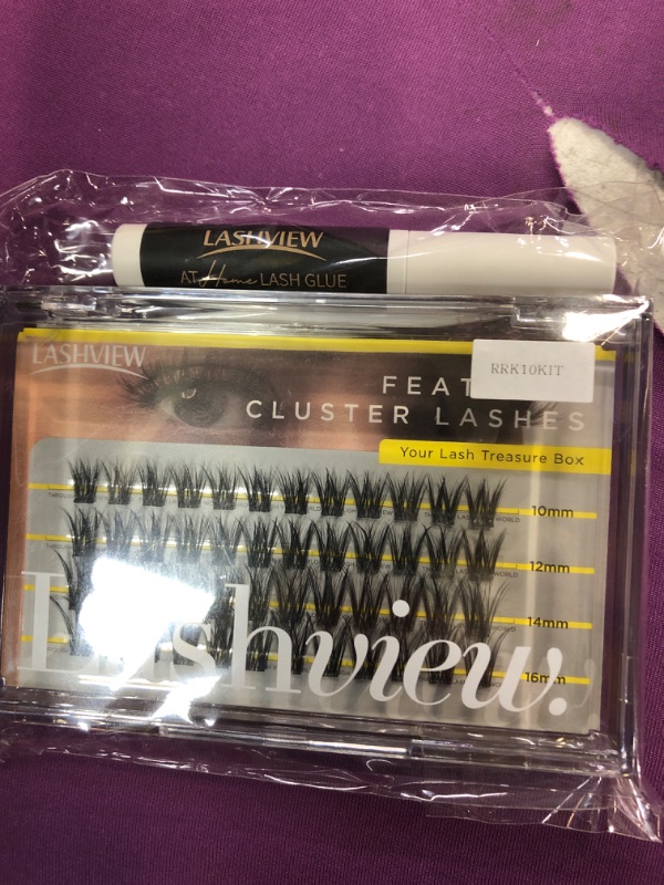 Photo 1 of LASHVIEW DIY Lash Extension Kit,10-16mm Cluster Lashes,Cluster Eyelashes for Self-application Individual Lashes at Home,3D Rapid Soft and Lightweight-Style D10