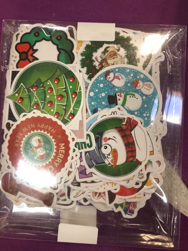 Photo 2 of 300PCS Christmas Stickers for Kids, Christmas Party Favors Stocking Stuffers Vinyl Water Bottles Stickers, Christmas Crafts Gifts for Classroom Students Holiday Sticker for Kids Teens Adults