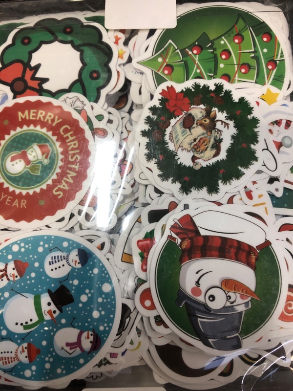 Photo 2 of 300PCS Christmas Stickers for Kids, Christmas Party Favors Stocking Stuffers Vinyl Water Bottles Stickers, Christmas Crafts Gifts for Classroom Students Holiday Sticker for Kids Teens Adults