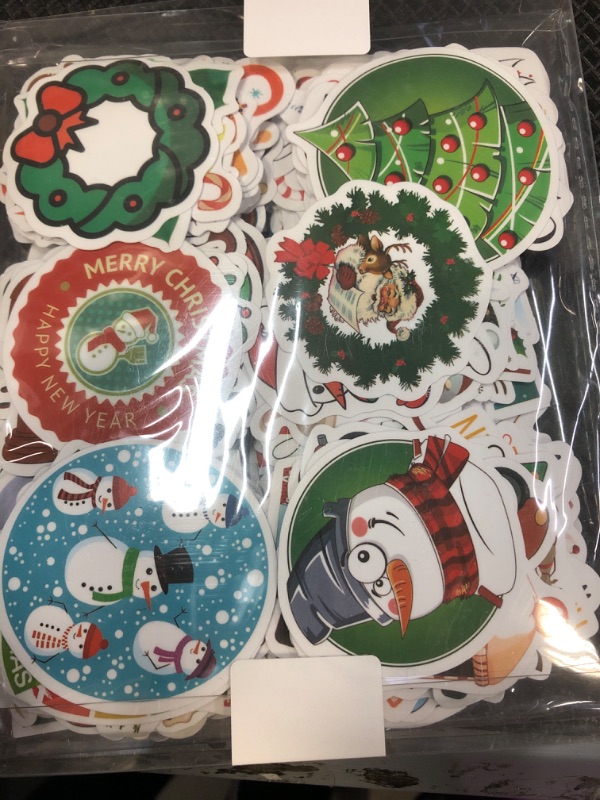 Photo 2 of 300PCS Christmas Stickers for Kids, Christmas Party Favors Stocking Stuffers Vinyl Water Bottles Stickers, Christmas Crafts Gifts for Classroom Students Holiday Sticker for Kids Teens Adults