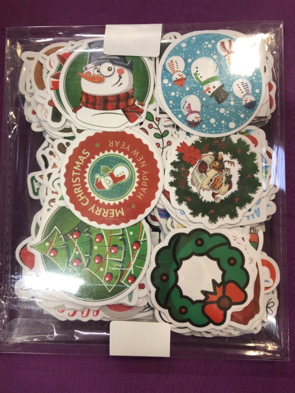 Photo 2 of 300PCS Christmas Stickers for Kids, Christmas Party Favors Stocking Stuffers Vinyl Water Bottles Stickers, Christmas Crafts Gifts for Classroom Students Holiday Sticker for Kids Teens Adults