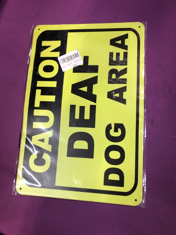 Photo 2 of Andreaoy New Sign Dog Caveat Sign/Caution Deaf Dog Area Outdoor Sign Decor Novelty Art Sign|Outdoor Courtyard Safety Decorative Signal Sign 8x12 Inch Dog 9 7.8x11.8 Inch
