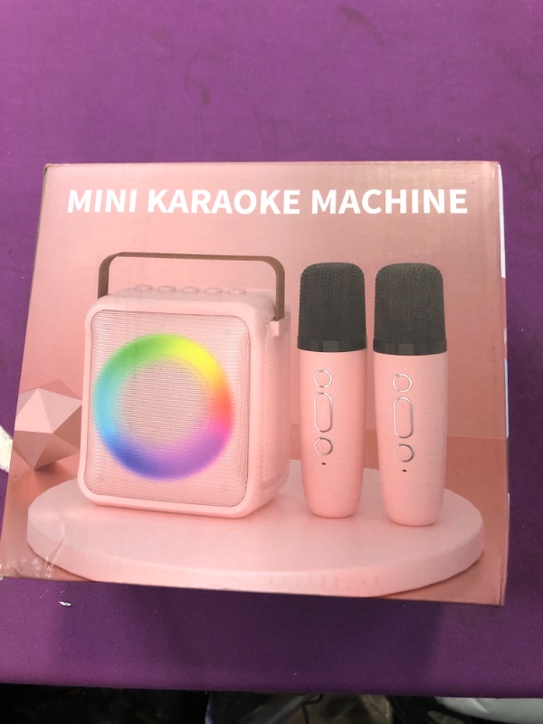 Photo 2 of Ankuka Toys Karaoke Microphone Machine for Kids, 4-12 Years Old Girls Birthday Gifts, Portable Speaker with 2 Kids Microphone Toys for Girls Boys Age 3, 4, 5, 6, 7, 8, 9, 10+Year Old(Purple Color) Purple 2Mic