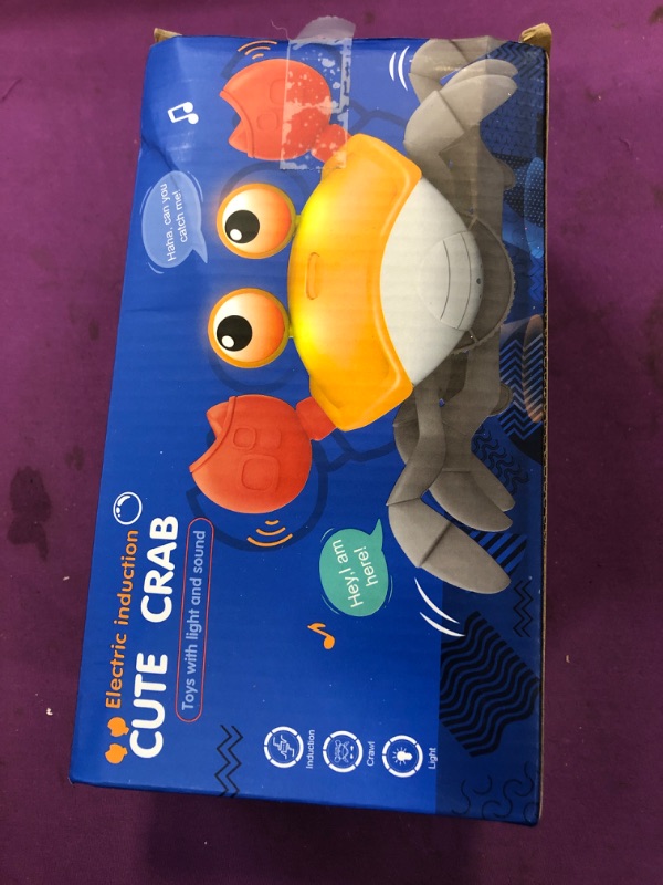 Photo 2 of XONTEUS Crawling Crab Toy for 1-Year-Olds, Sensing Interactive Walking Dancing with Music & Lights, Toddler Birthday Gift Orange