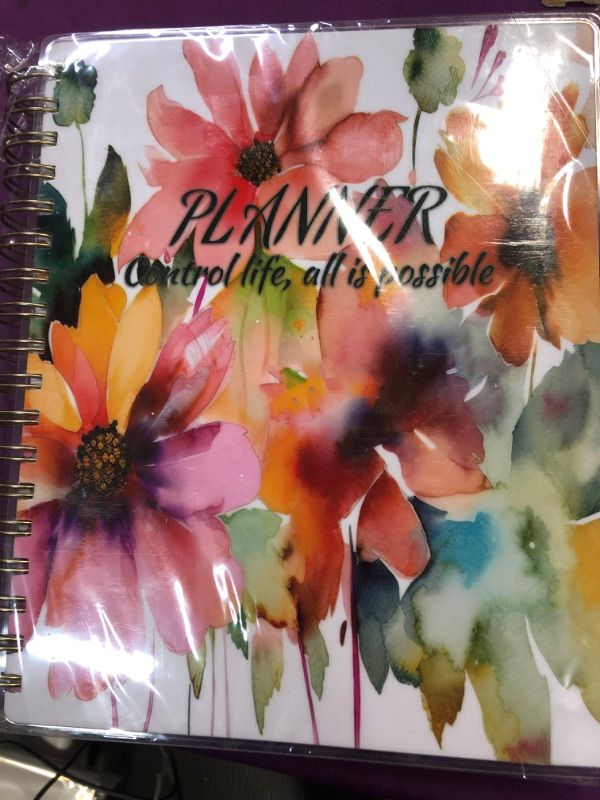 Photo 2 of Arundhati Large PVC Undated Daily Planner 9.8x8.5", 18 Months Daily Weekly Monthly Planner Yearly Agenda,294 Pcs Planners 2024-2025 for Women and Men, Monthly Tabs, Bookmark, Notes Sets, Double Folder Blossom