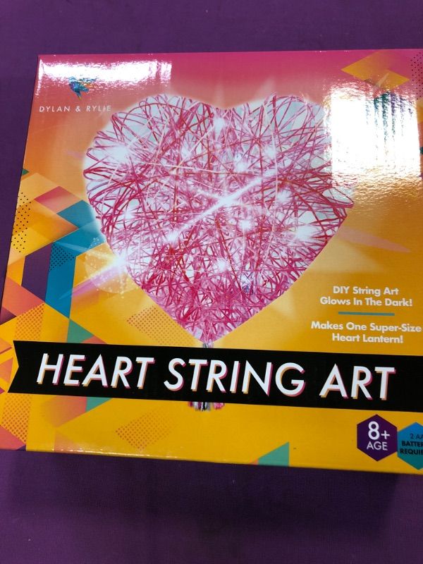 Photo 1 of Dylan & Rylie DIY 3D Heart Lantern String Art Kit - Easy Craft for Kids 8+, Glowing Room Decor, Creative Gift for Children