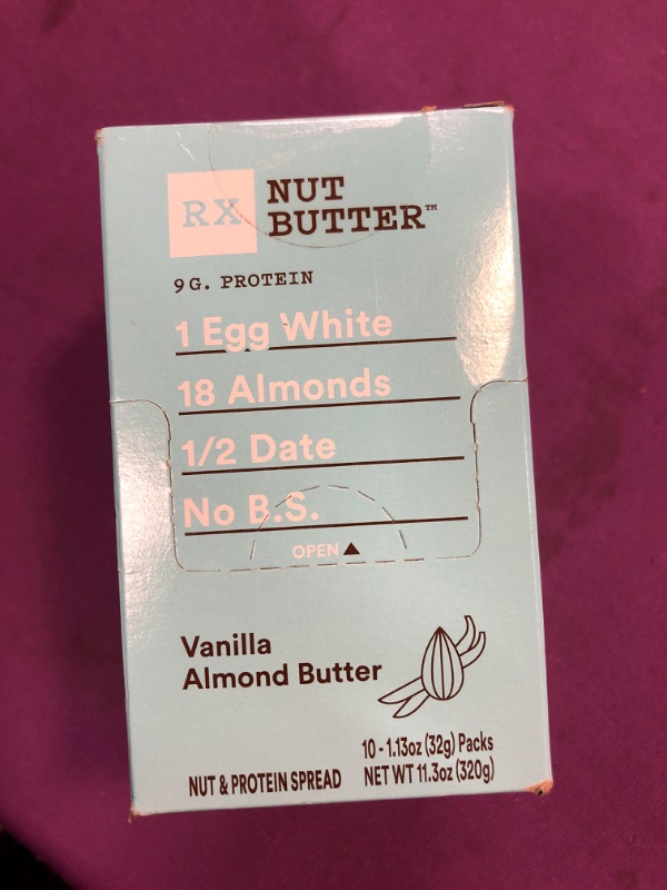 Photo 2 of RX Nut Butter Almond Butter, Vanilla Almond, Delicious Flavor, 10 Count (Pack of 1) ex feb 14 2024 