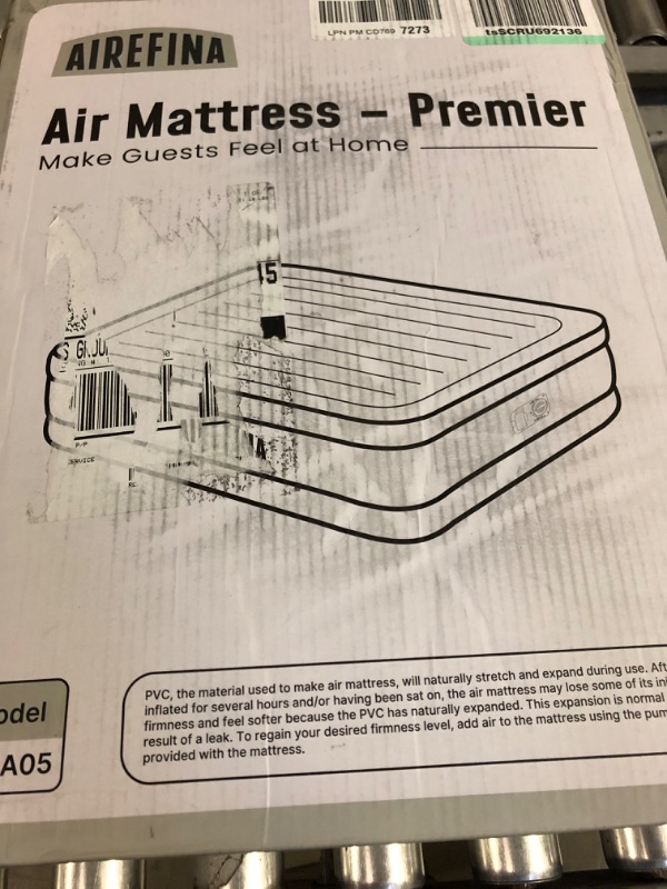 View 3 of Airefina Full Size Air Mattress with Built-in Pump, Inflatable Airbed with Self-Inflation/Deflation, Flocked Surface Blow Up Bed for Home Guest, Portable Airbed for Camping, 75x54x18in, 650lb MAX Full 18 inch