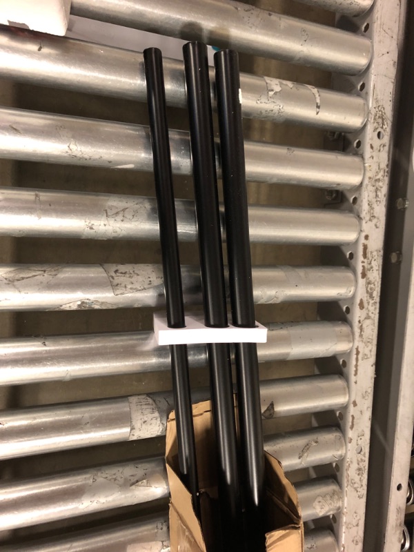 Photo 2 of KAMANINA 1 Inch Double Curtain Rods 72 to 144 Inches (6-12 Feet) Window Telescoping Drapery Rod, Twisted Cage Finials, Black Black 72-144"