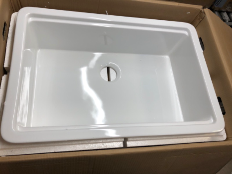 Photo 2 of Miuara White Kitchen Sink Drop In 33 Inch x 22 Inch Workstation Sink Topmount & Undermount Kitchen Sink Dual Mount Drop In Kitchen Sink Fireclay Sink Single Bowl with Cutting Board 33"x22" White Workstation Sink Drop In