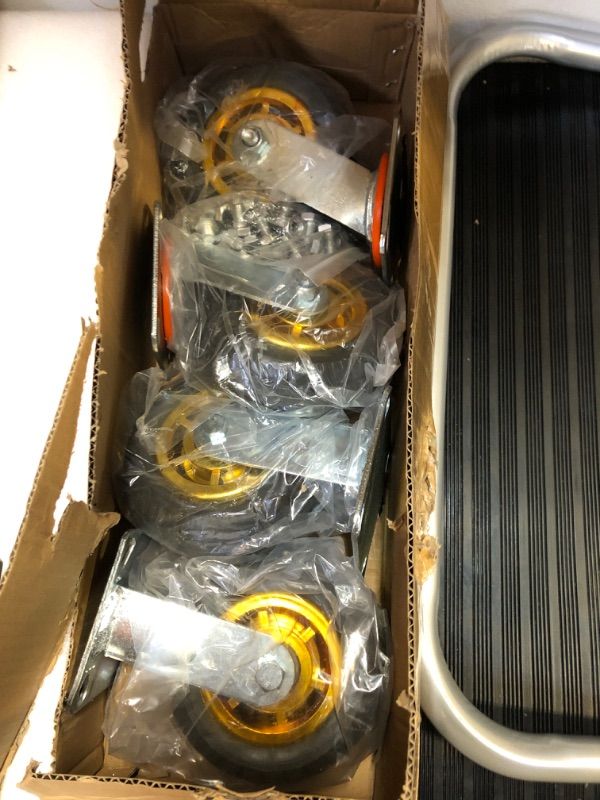 Photo 1 of Platform Truck Cart, Foldable Push Cart Dolly Large Flatbed w/Rubber Mat and 6'' Wheels, 2200LBS Capacity Steel Heavy Duty Moving Platform Trucks Hand Cart for Groceries, Garage (41.3"x24.8")