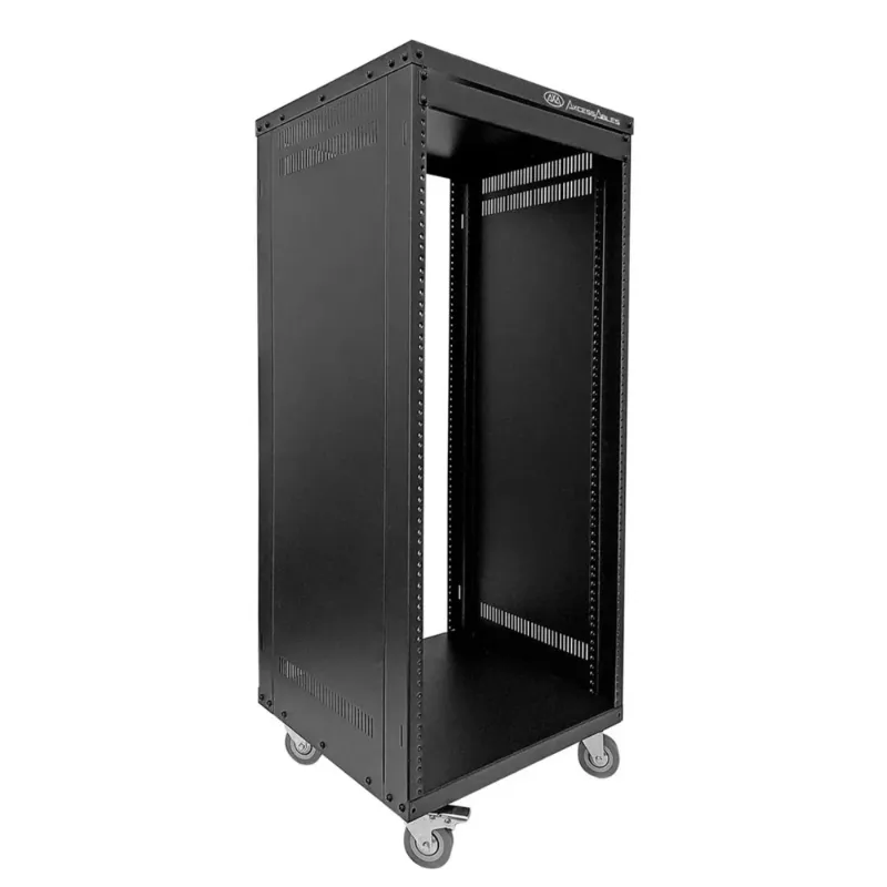 Photo 1 of AxcessAbles RK 22U Rack-Mount Cabinet Case w/Caster Wheels (Compatible with US 5mm European 6mm Rack Standards.) Rack for AV, DJ, Home Theater, Network, Server, Computer, Electronics