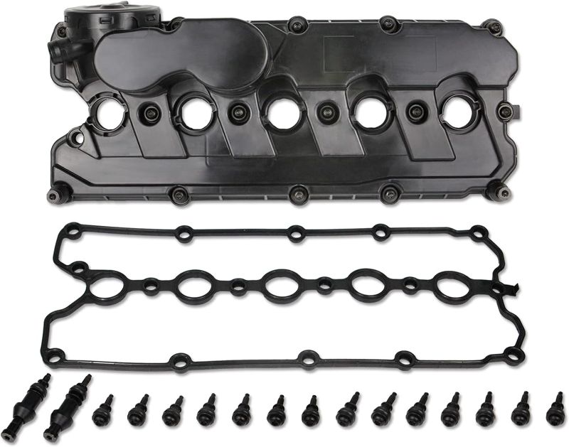 Photo 1 of MITZONE Engine Valve Cover Compatible with 2006-2014 Volkswagen Jetta Beetle Golf Passat Rabbit SportWagen 2.5L 5 cylinder Replace 07K-103-469-L 07K-103-469-F