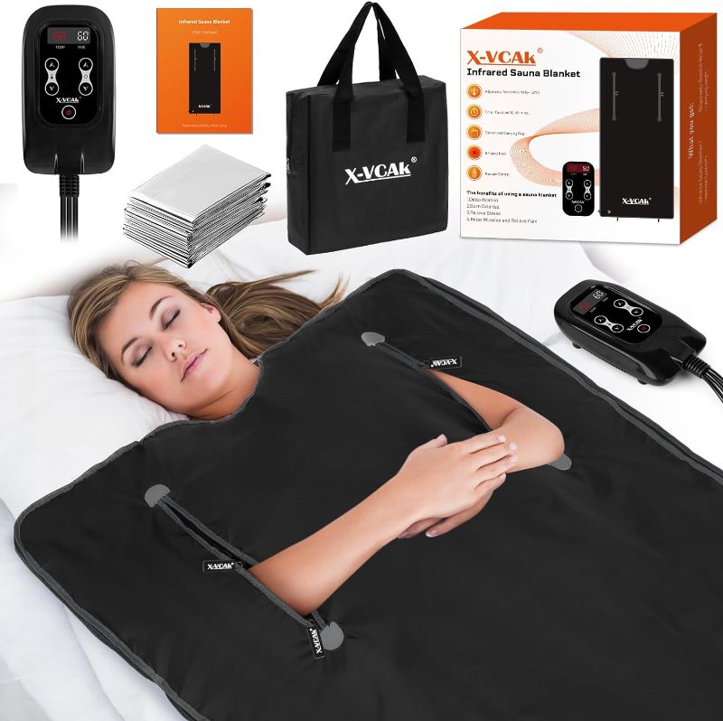 Photo 1 of Sauna Blanket for Detoxification, Far Infrared Sauna Blanket, Portable Sauna for Home, 86-158?, 20-60 Minutes Timer, 6 ft x 2.62 ft
