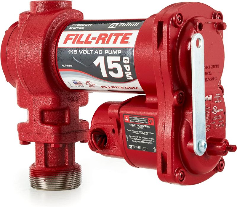 Photo 1 of Fill-Rite FR604H 115V 15 GPM Fuel Transfer Pump (Pump Only Model) for Gasoline, Diesel, Kerosene, Ethanol Blend, Methanol Blend & Biodiesel up to B20
