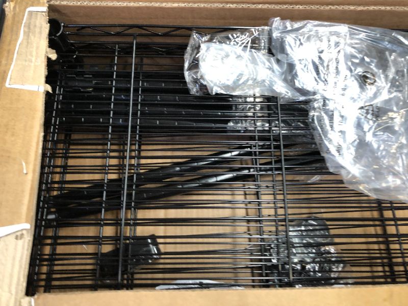 Photo 1 of Simple Deluxe Heavy Duty 5-Shelf Shelving Unit,Plug Version, 29.92" D x 13.98" W x 61.02" H, Black, 5 Tier (HKSHLF29146105GLITEV2) 1 Pack