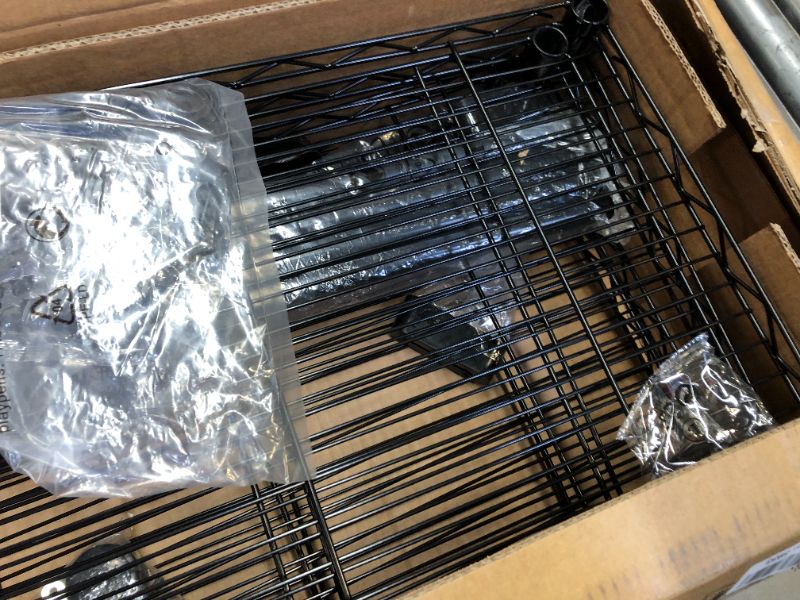 Photo 1 of Simple Deluxe Heavy Duty 5-Shelf Shelving Unit,Plug Version, 29.92" D x 13.98" W x 61.02" H, Black, 5 Tier (HKSHLF29146105GLITEV2) 1 Pack