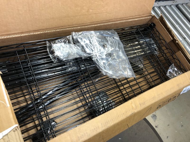 Photo 1 of Simple Deluxe Heavy Duty 5-Shelf Shelving Unit,Plug Version, 29.92" D x 13.98" W x 61.02" H, Black, 5 Tier (HKSHLF29146105GLITEV2) 1 Pack