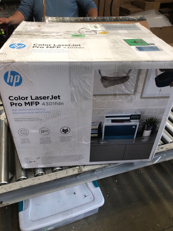 Photo 5 of HP Color LaserJet Pro MFP 4301fdn Printer, Print, scan, copy, fax, Fast speeds, Easy setup, Mobile printing, Advanced security, Best-for-small teams, 16.6 x 17.1 x 15.1 in,white New version