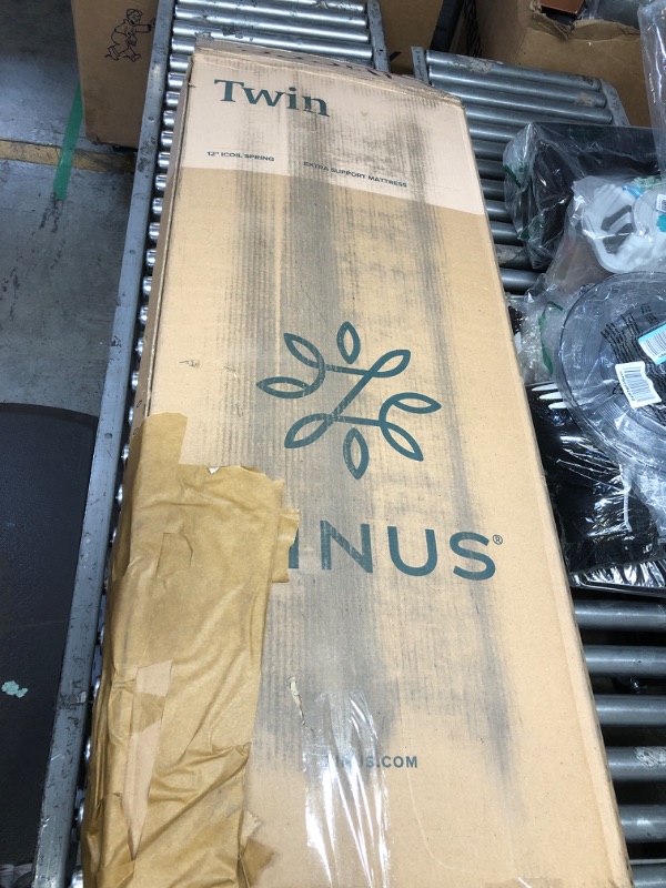 Photo 1 of ZINUS 12 Inch Support Plus Pocket Spring Hybrid Mattress / Extra Firm Feel / Heavier Coils for Durable Support / Pocket Innersprings for Motion Isolation / Mattress-in-a-Box, Twin,White/Grey Twin 12 Inch Mattress