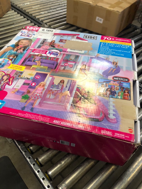 Photo 3 of Barbie Dreamhouse, Doll House Playset with 70+ Accessories Including Transforming Furniture, Elevator, Slide, Lights & Sounds Wheelchair Accessible Elevator