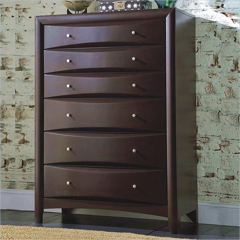 Photo 1 of  Phoenix Chest with Six Drawers, Hardwood Solids and Wood Veneers in Deep Cappuccino Finish