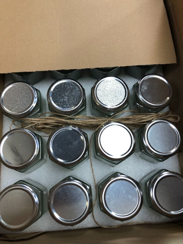 Photo 1 of 20 Pcs 10 oz Glass Jars with Silver Lids, Mason Jars for Gifts, Crafts, Wedding, Spice, Extra Tags String