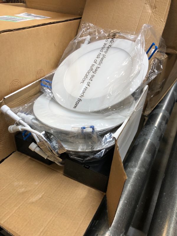Photo 1 of 6" Slim LED Downlight with Junction Box Selectable 5 CCT Dimmable 14W - 4 pack