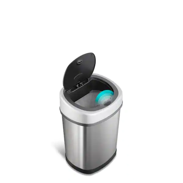 Photo 1 of **AUTO LID NON-FUNCTIONAL** Ninestars Motion Sensor Touchless 3.2 Gal Trash Can Stainless Steel