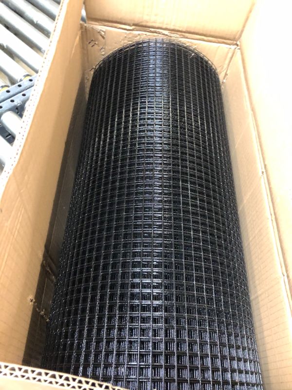 Photo 2 of 24'' x 100' 1/2inch Hardware Cloth 19 Gauge Black Vinyl Coated Welded Fence Mesh for Home and Garden Fence and Home Improvement Project (24'' x 100')