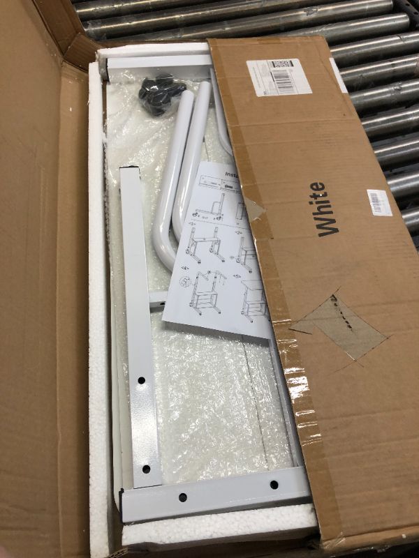 Photo 1 of Laptop Desk Removable and Adjustable Height Table for Bedroom Bedside Table Lazy Sofa Table Minimalist Office Desk Home Student Writing Desk Desk, Small Standing Desk with Storage TV Tray Table.White Beige