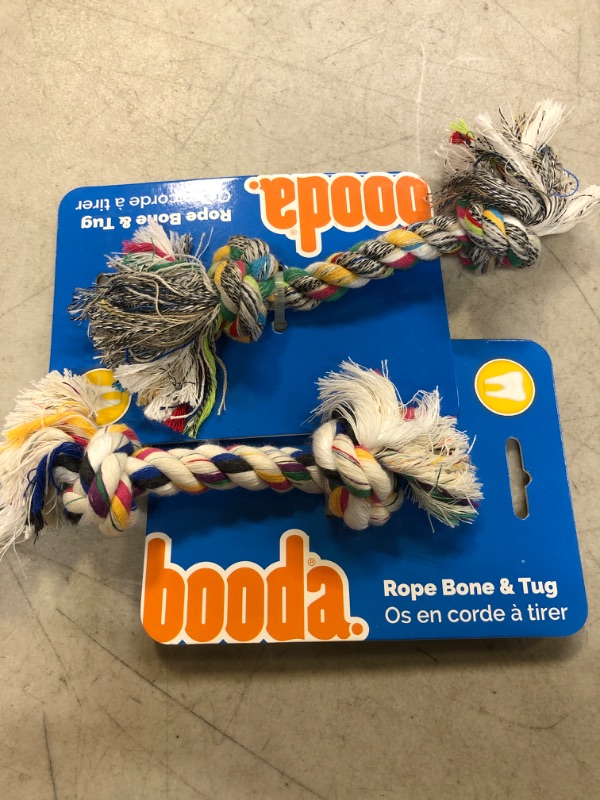 Photo 1 of 2pc set Booda Multi Color 2-Knot Rope Bone Dog Toy, XS/S