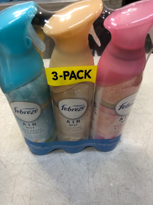 Photo 2 of Febreze Air Mist Odor-Fighting Air Freshener Mixed Scent, Refresh & Energize, Soothe & Restore, Romance & Desire, 8.8 oz. Aerosol Can, Pack of 3 Almond 8.8 Ounce (Pack of 3)