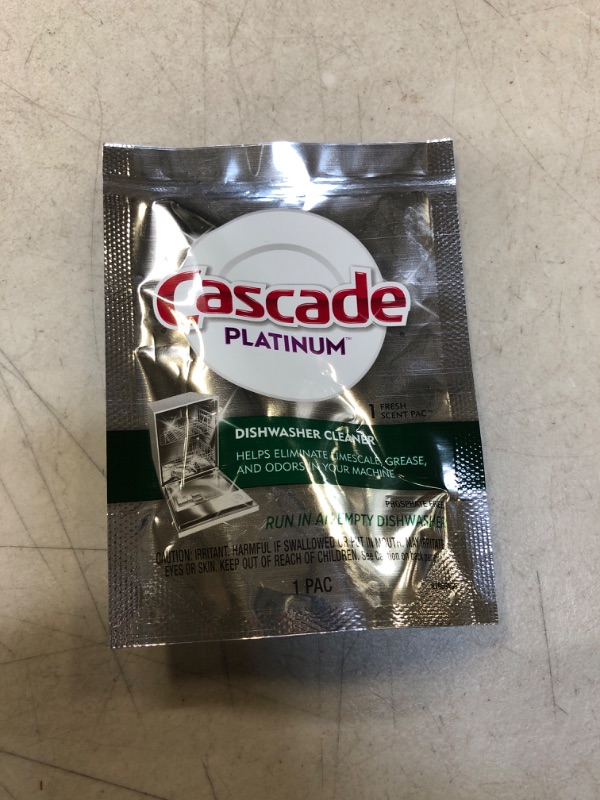 Photo 2 of Cascade Platinum Dishwasher Cleaner 1-Fresh Scent Pac