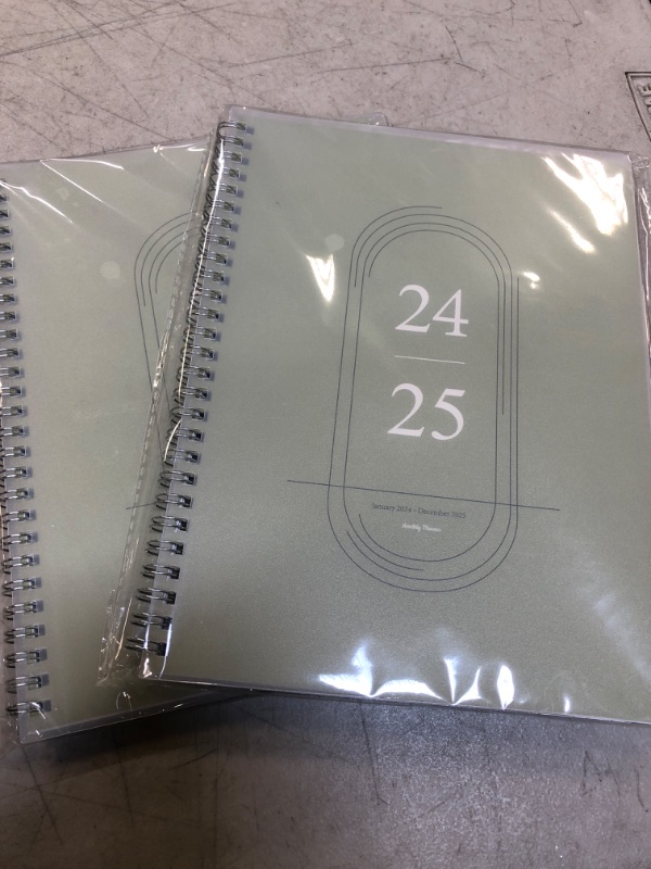 Photo 2 of 2 pc Monthly Planner 2024-2025, Calendar 24 Months Planner with Flexible PVC Cover for Home,School and Office Work, 7" x 9", Jan 2024 - Dec 2025-Green Green-B5(2024-2025)